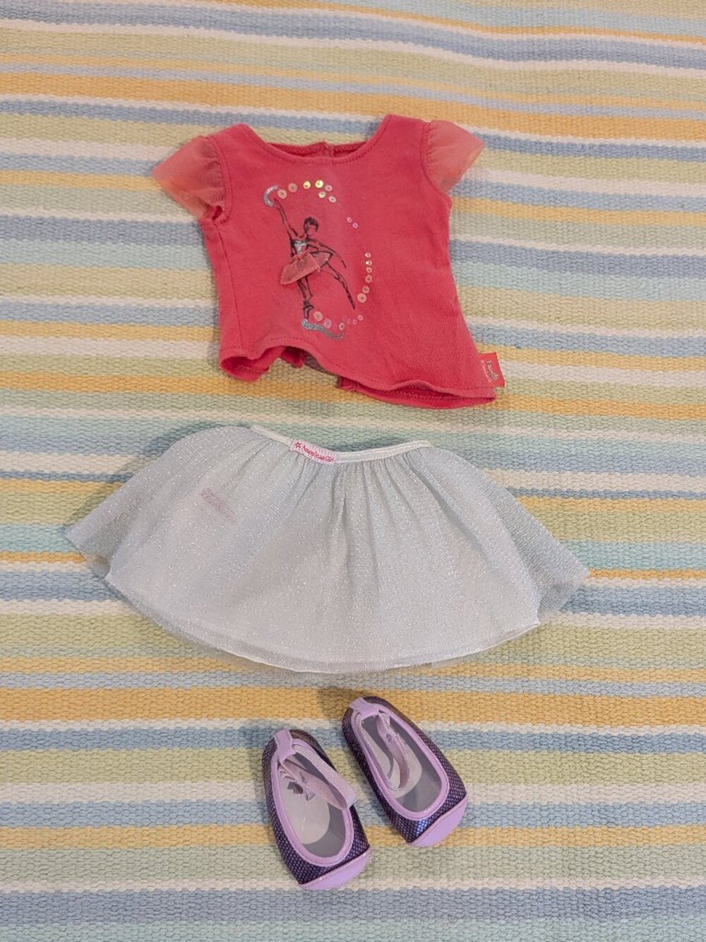 American Girl 18" Doll 3-Piece Ballerina Dance Outfit Set (Isabelle Meet Top)